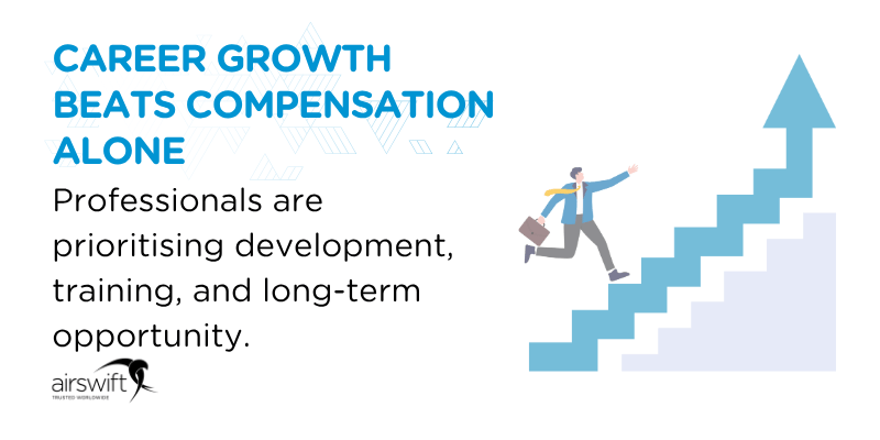 Career growth beats compensation alone